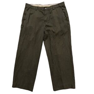 Tommy Bahama Pants Mens Size 35x32 Chino Flat Front Silk Blend Olive Green